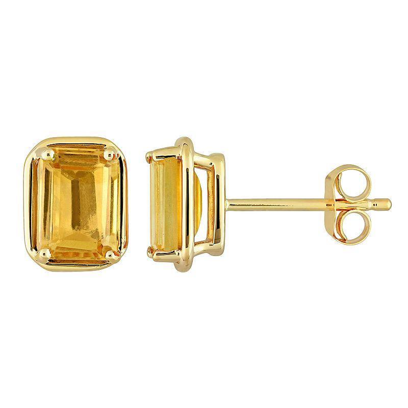 Stella Grace 14k Gold Octagon Citrine Stud Earrings, Womens Product Image