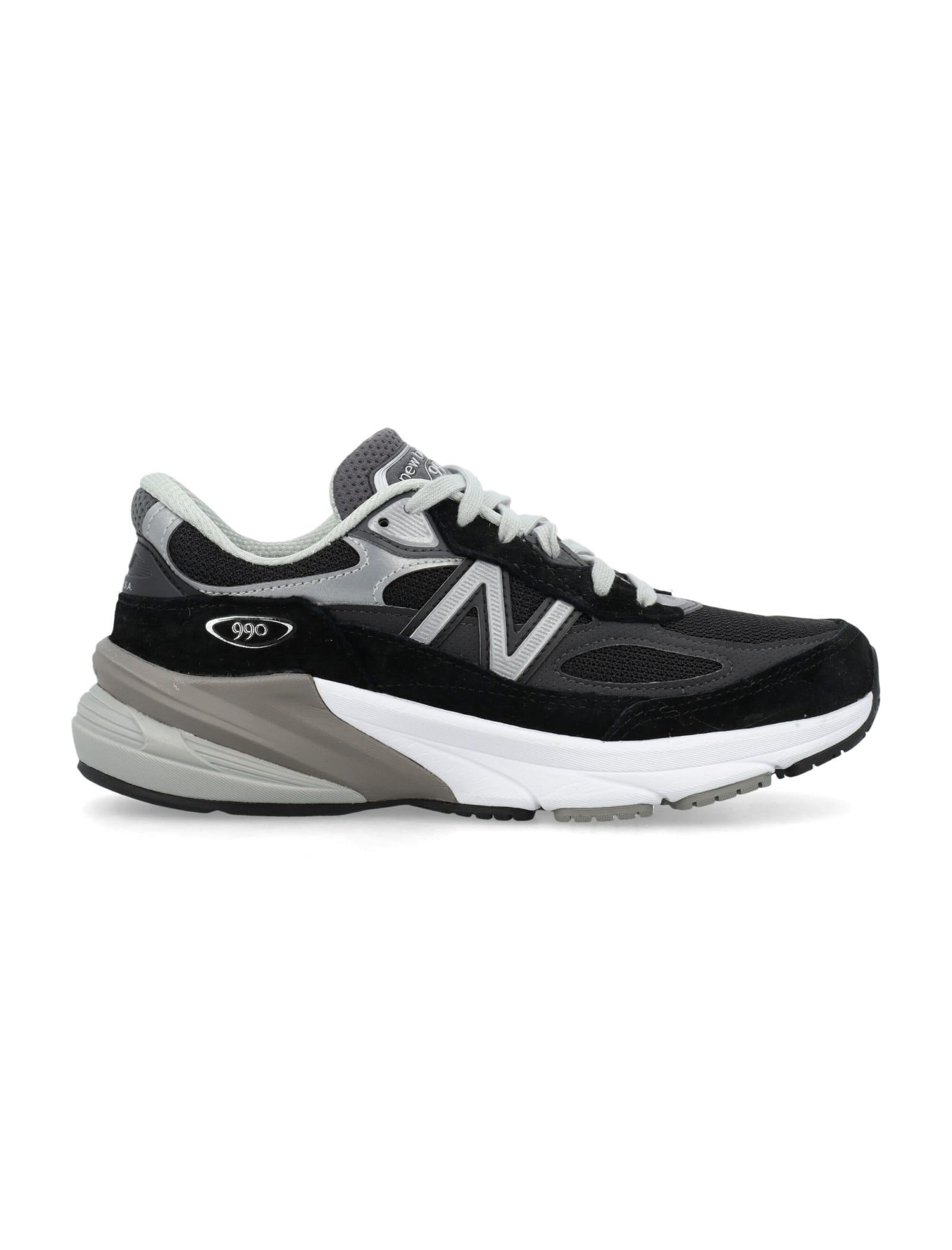 NEW BALANCE Black 990v6 Low-top Leather Sneakers In Multicolour Product Image