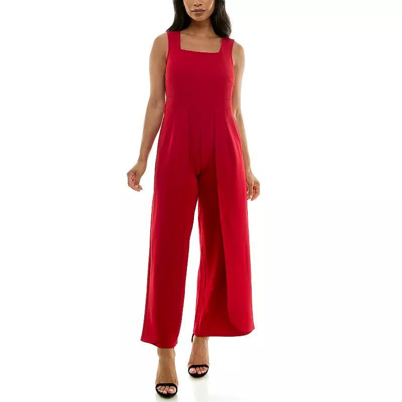 Womens Nina Leonard Squareneck Wide-Leg Jumpsuit Product Image