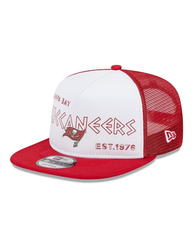 Mens New Era White Tampa Bay Buccaneers Banger 9FIFTY Trucker Snapback Hat - White Product Image