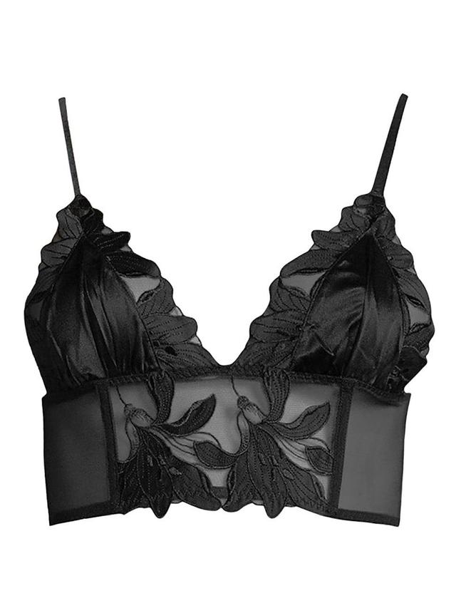 Womens Lily Embroidered Long Lined Triangle Bra Product Image