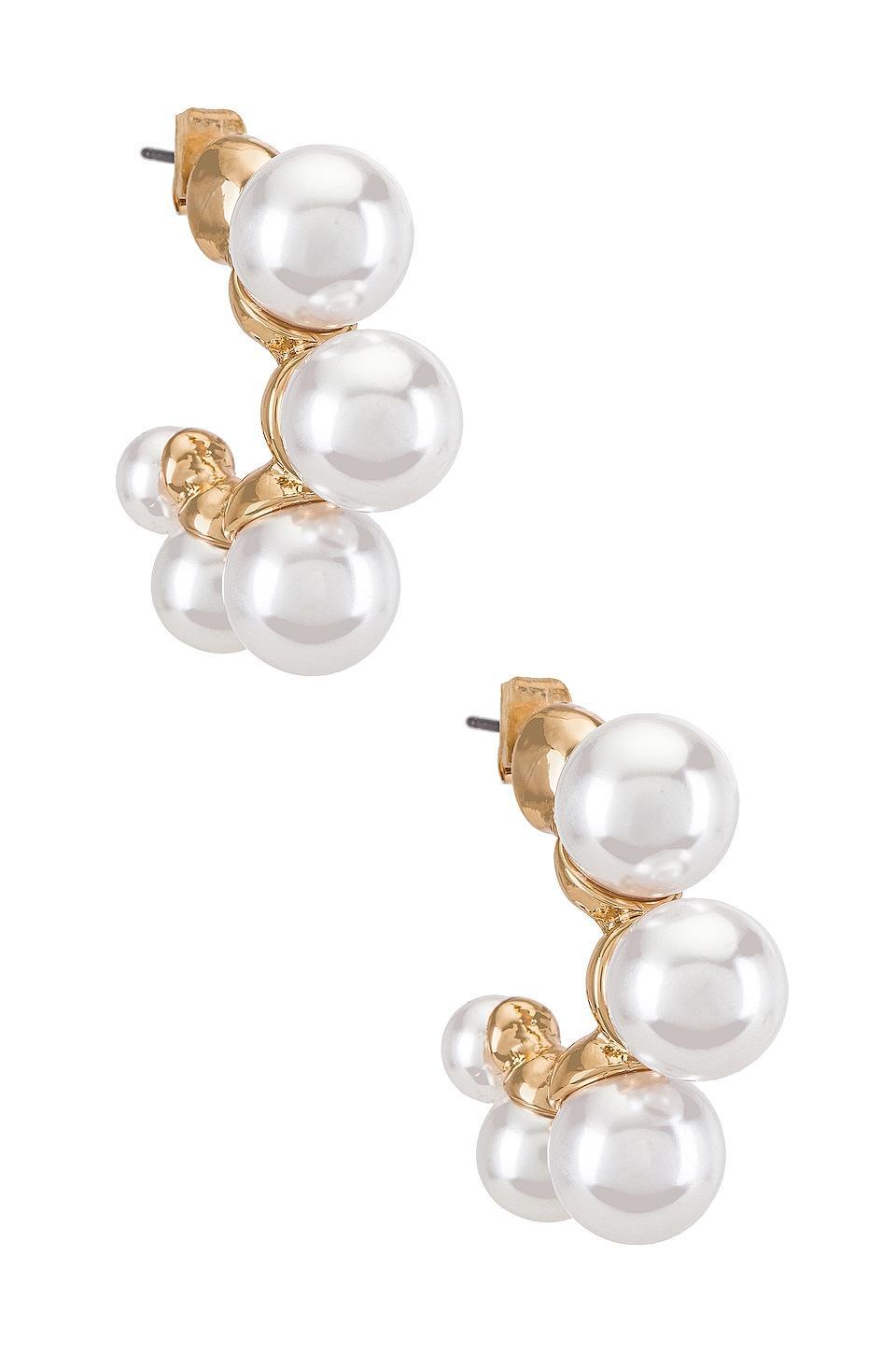 Large Pearl Mini Hoops Ettika Product Image