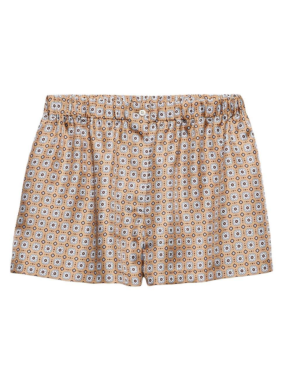 Womens Printed Silk Twill Shorts Product Image