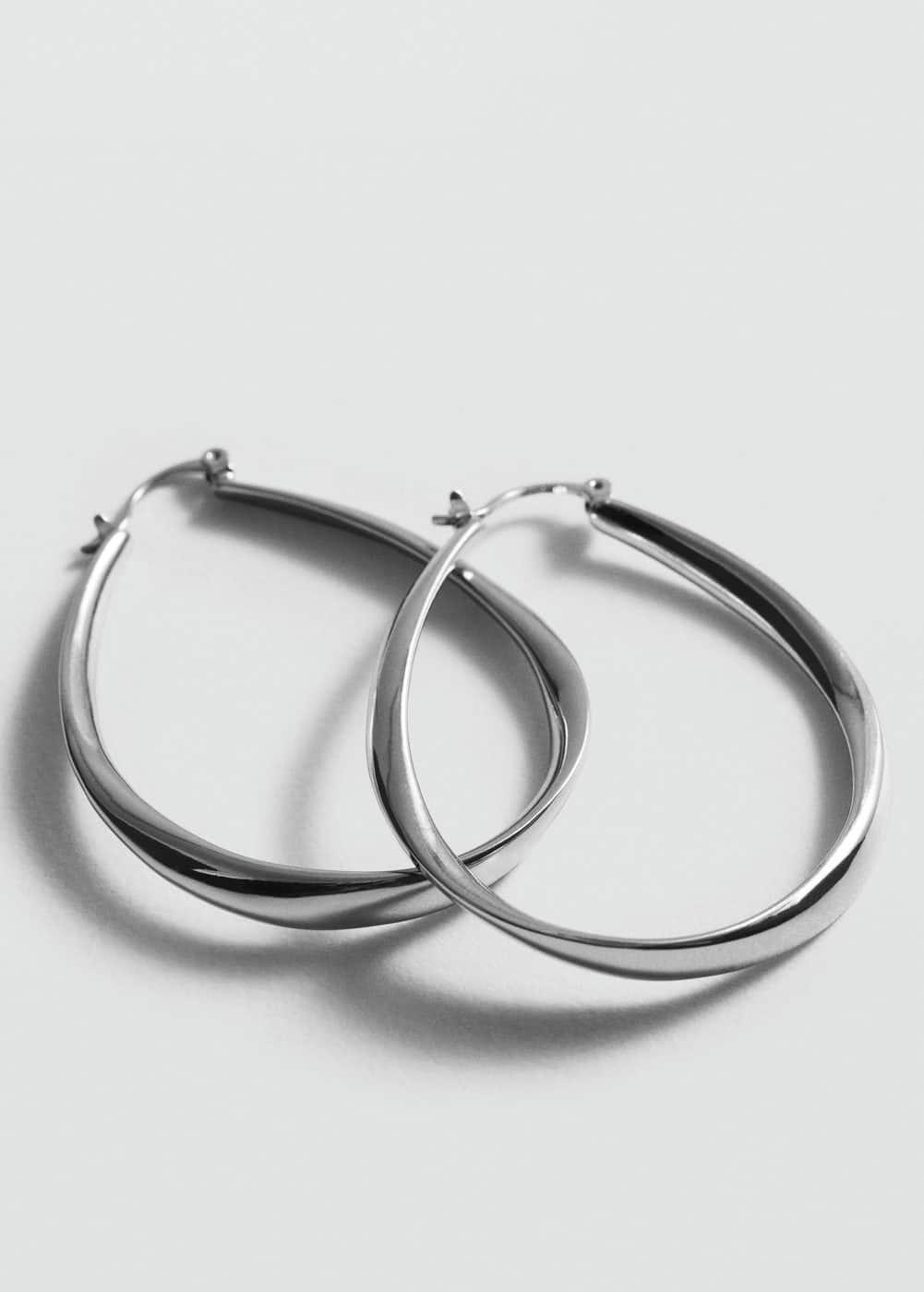 MANGO - Oval hoop earrings - One size - Women Product Image