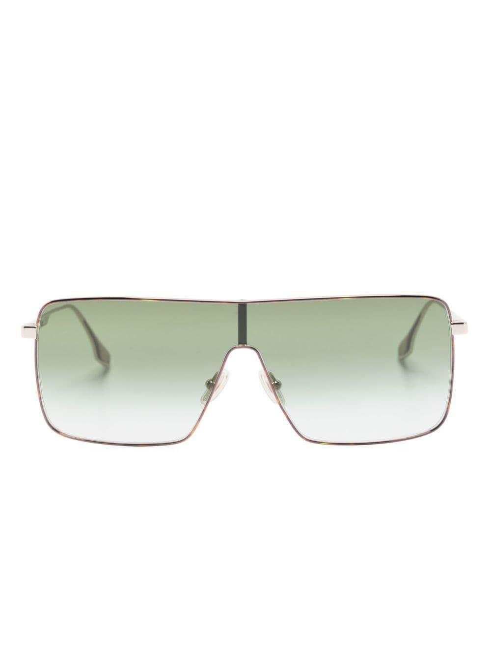 Shield-frame Tinted Sunglasses In Green Product Image