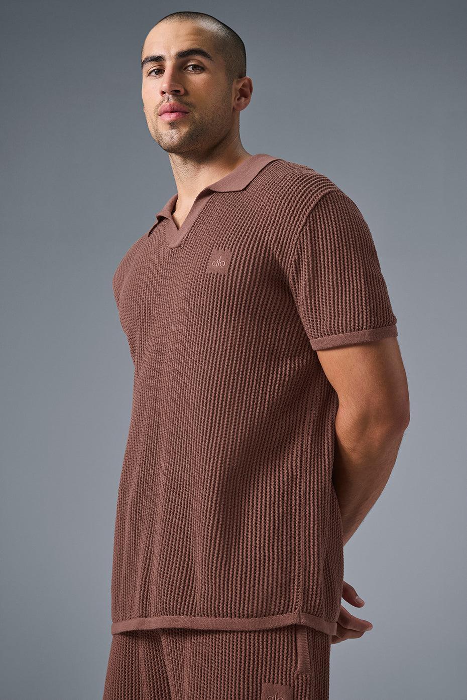 Open-Knit Polo - Chestnut Male Product Image