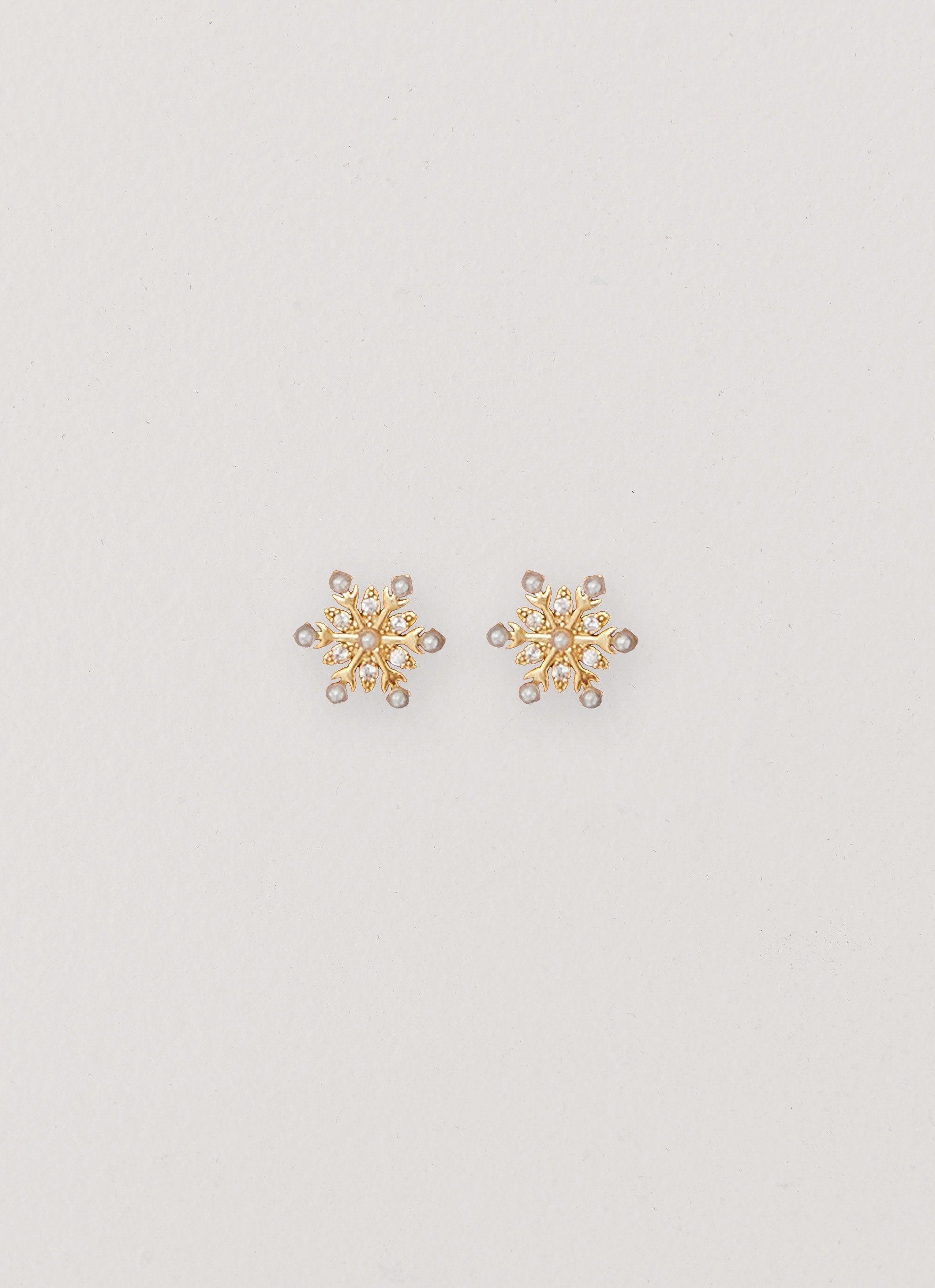 Crystal Snowflake Earring - Gold Product Image