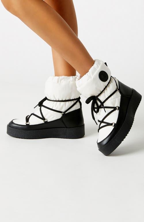 LA CANADIENNE Easton Nylon Lace-up Winter Booties In White Product Image