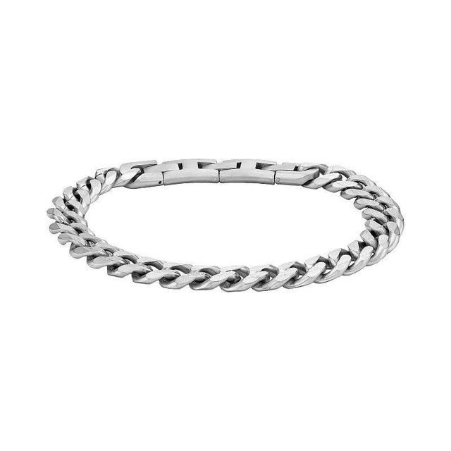 LYNX Mens Stainless Steel Curb Chain Bracelet Grey Product Image