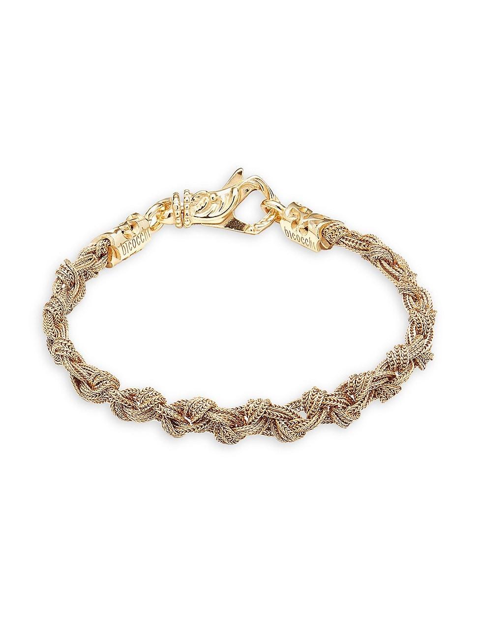 Mens 24K Gold-Plated Sterling SIlver Knot Bracelet Product Image