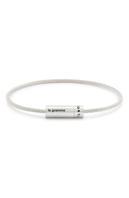 Mens Unisex 7G Brushed Sterling Silver Cable Bracelet Product Image