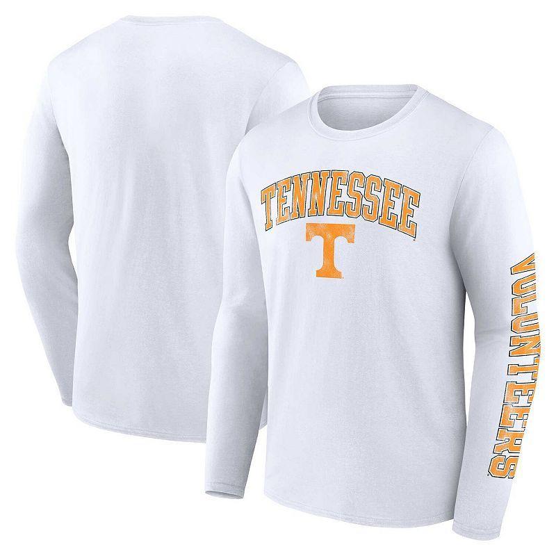 Mens Fanatics Branded White Tennessee Volunteers Distressed Arch Over Logo Long Sleeve T-Shirt Product Image