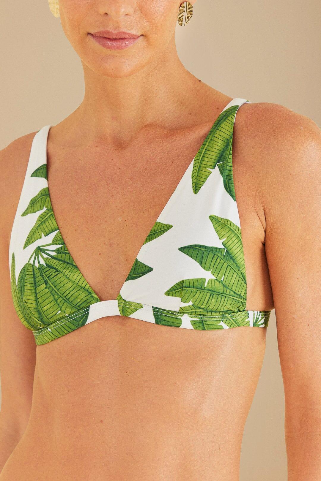 Off-White Palm Fan Triangle Bikini Top Product Image