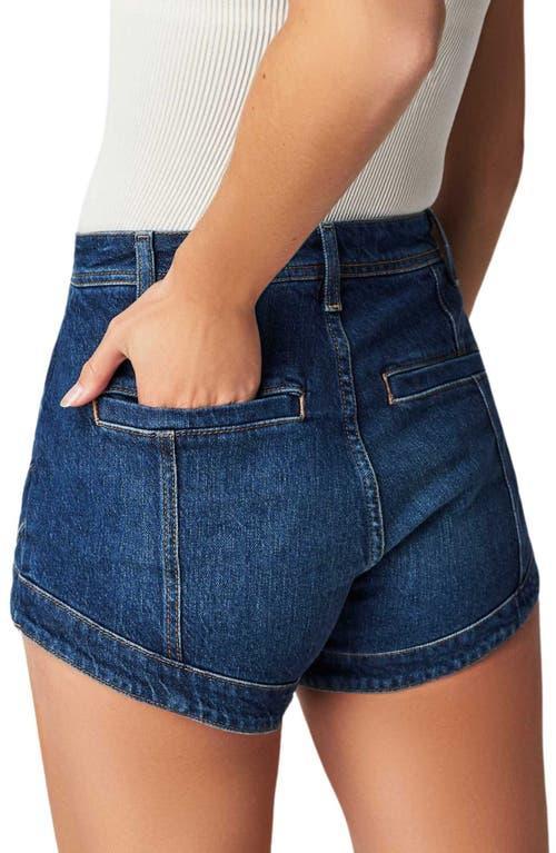 Crvy Mona High Waist Denim Shorts In Bombay Blue Product Image