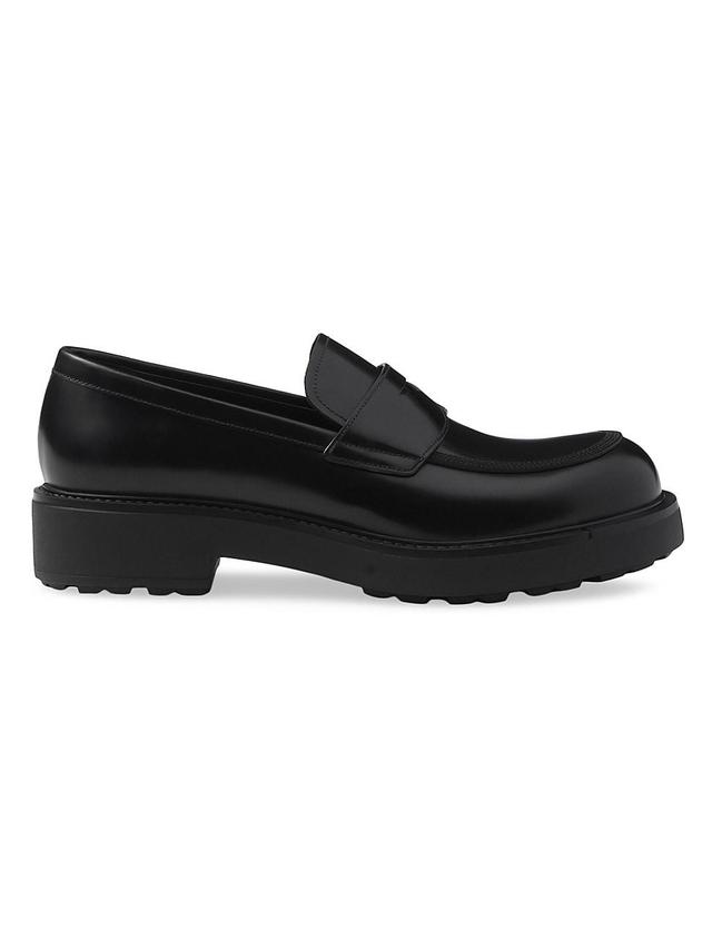 Mens Brushed Leather Loafers Product Image