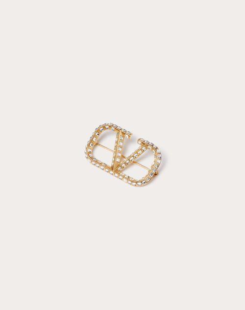 VLOGO SIGNATURE METAL BROOCH WITH SWAROVSKI® CRYSTALS Product Image