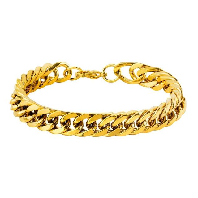 Mens West Coast Jewelry Goldtone Stainless Steel 8-Inch Curb Link Chain Bracelet Product Image