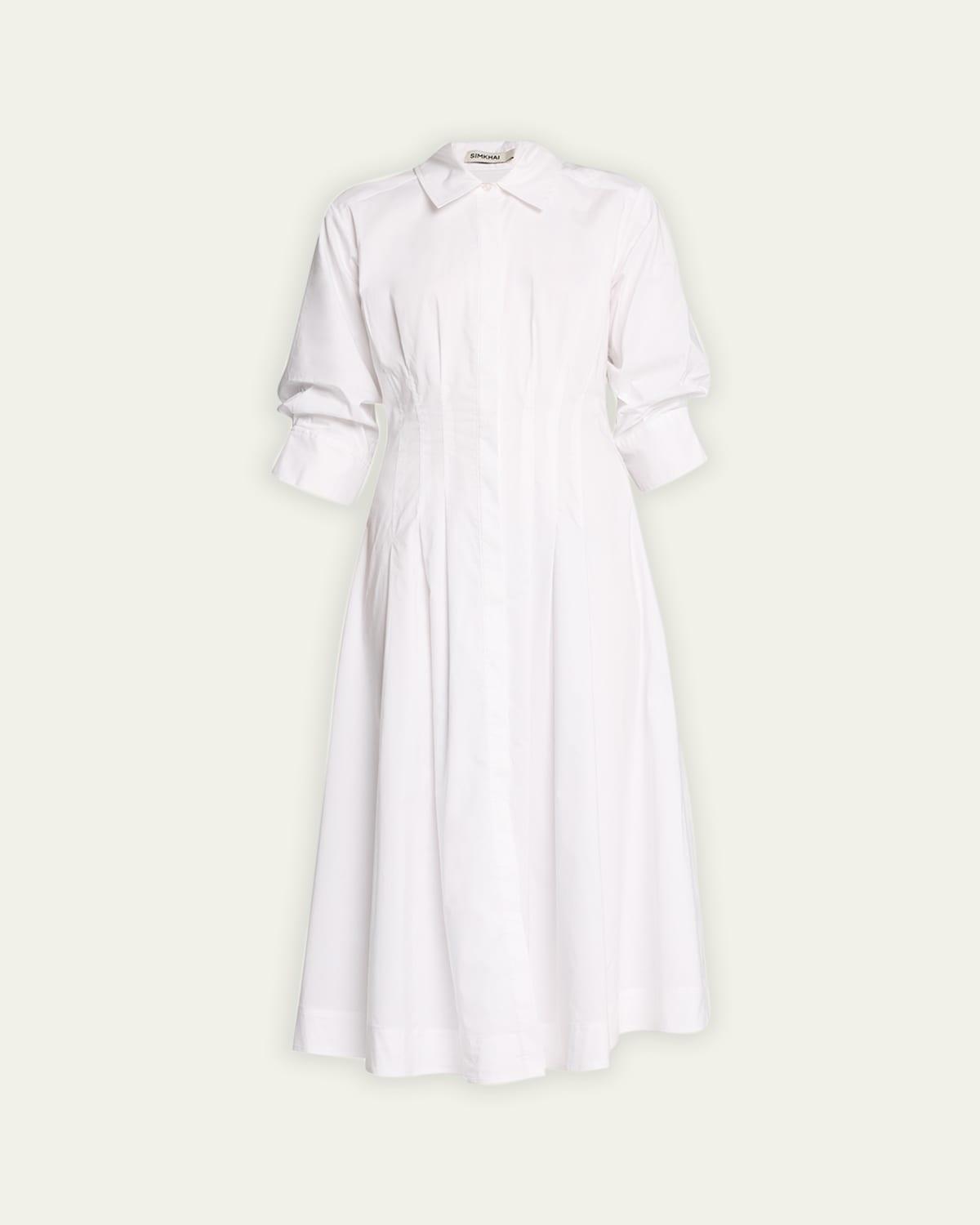 Jazz Core Cotton Poplin Pintuck Midi Dress Product Image