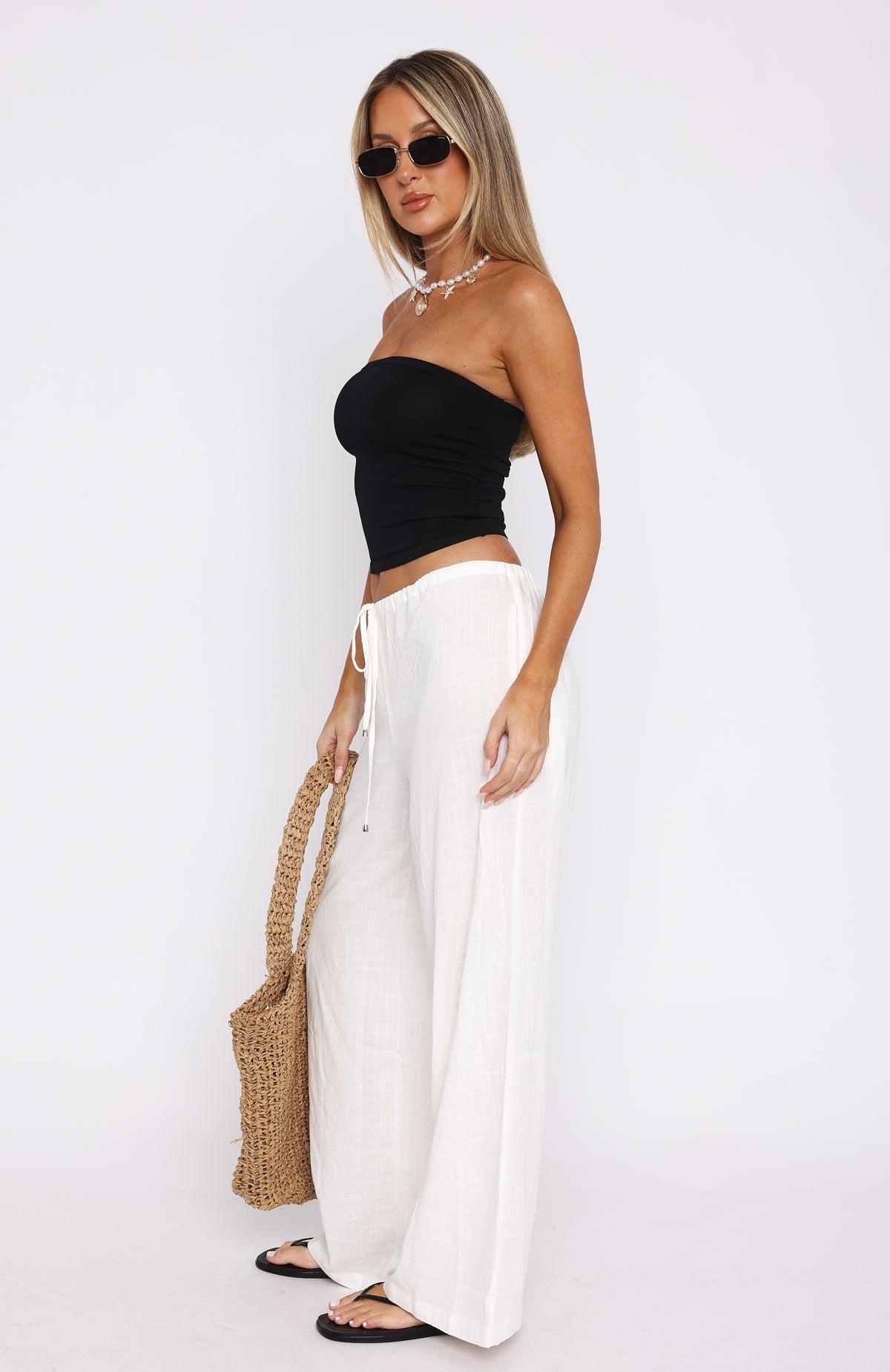 Burning Love Linen Pants White Product Image