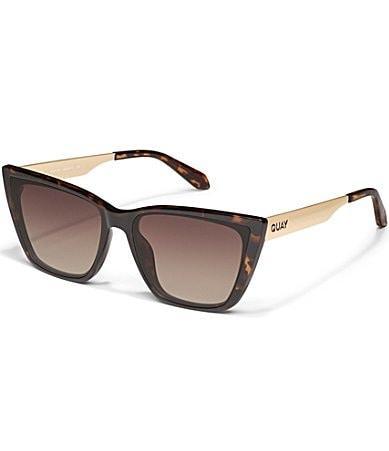 Quay Australia Womens Call The Shots Remixed 43mm Tortoise Cat Eye Sunglasses Product Image