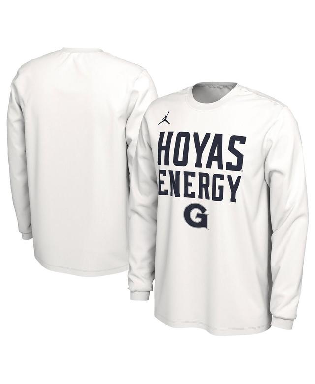 Jordan Brand Unisex White Georgetown Hoyas 2024 On-Court Bench Energy Long Sleeve T-Shirt Product Image