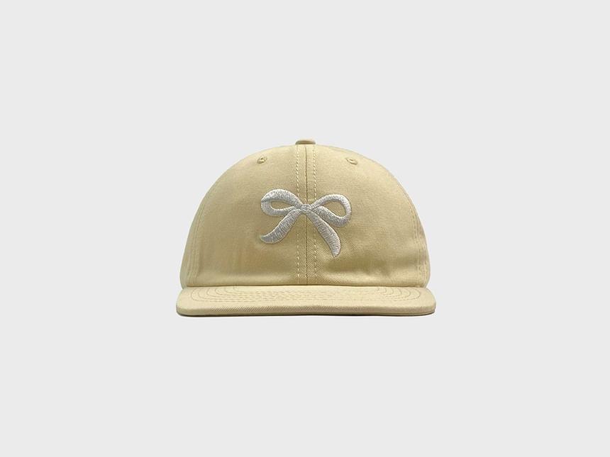 Bow Embroidered Cap Product Image