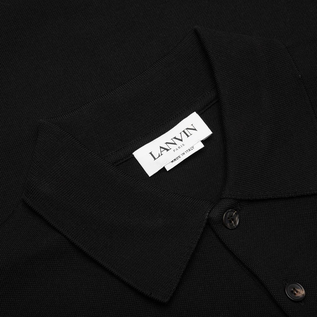 Classic Fit Polo With Logo Emblem Detail - Black Male Product Image