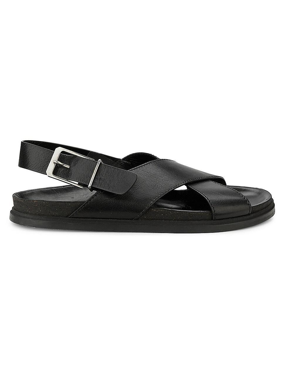 Womens Leather Crisscross Sandals Product Image