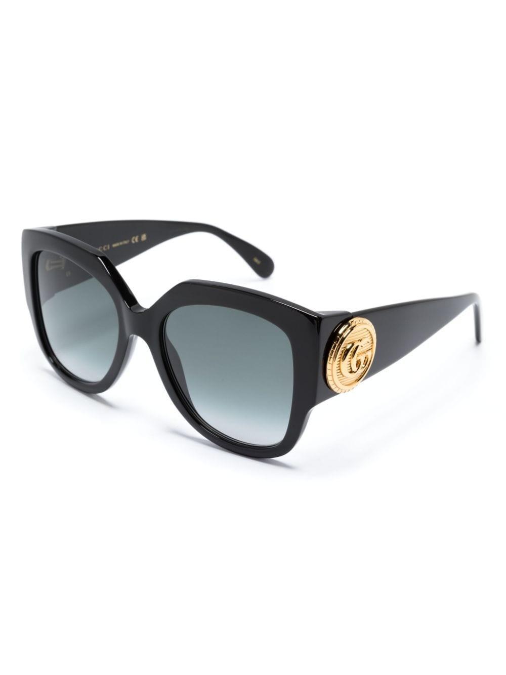 Logo-plaque Round-frame Sunglasses In Black Product Image