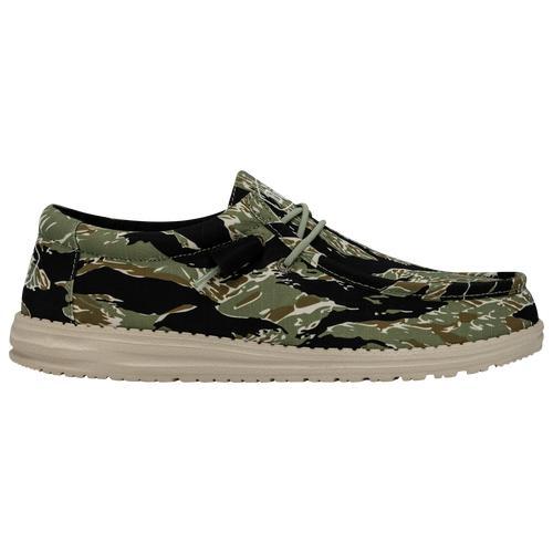 HEYDUDE Mens Wally - Shoes Black/Green/Beige Product Image