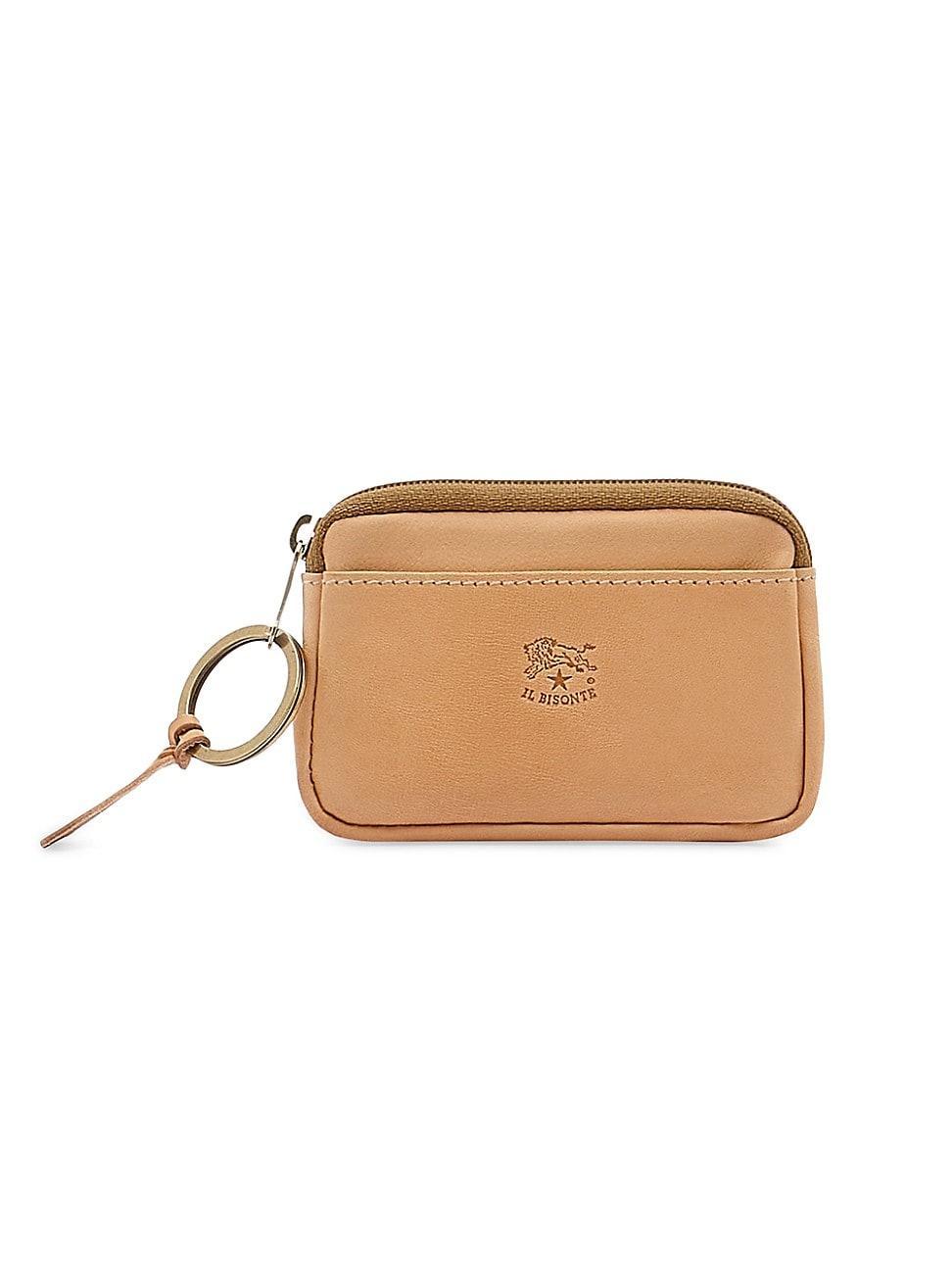 Womens Classic Leather Keyring Card Holder - Natural Product Image