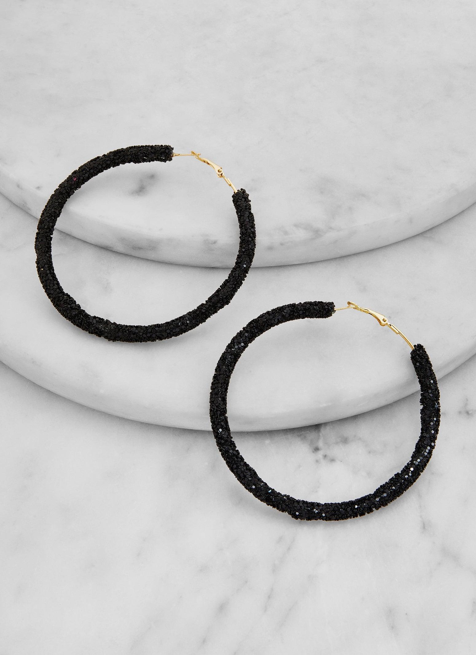 Glitter Oversized Hoop Earrings Female Product Image