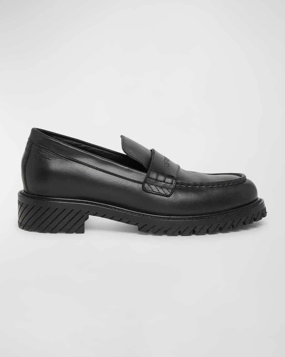 Mens Military Leather Penny Loafers Product Image