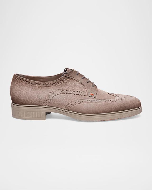 Men's Easy Suede Brogue Wingtip Derby Shoes Product Image