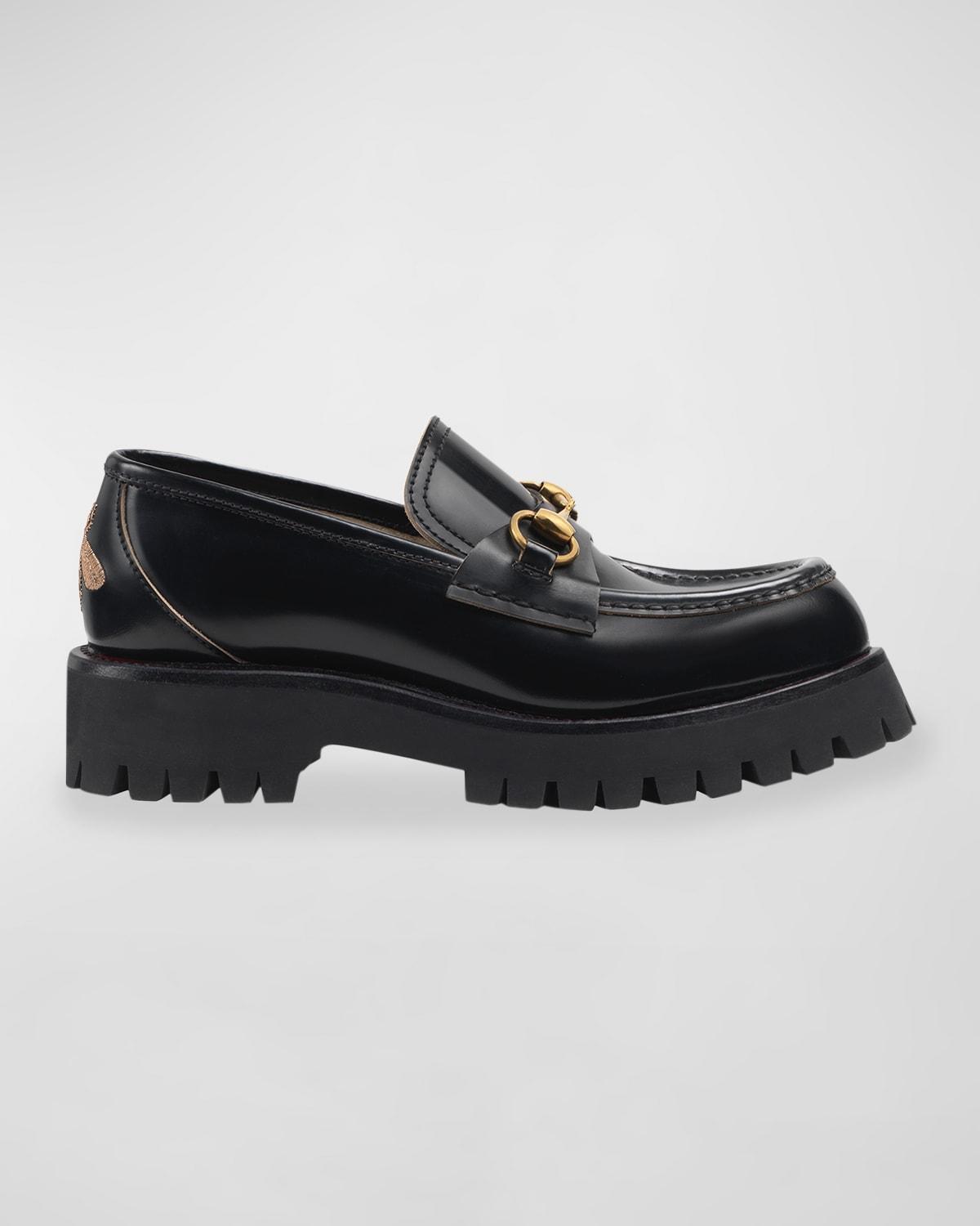 Womens Leather Lug Sole Horsebit Loafers Product Image