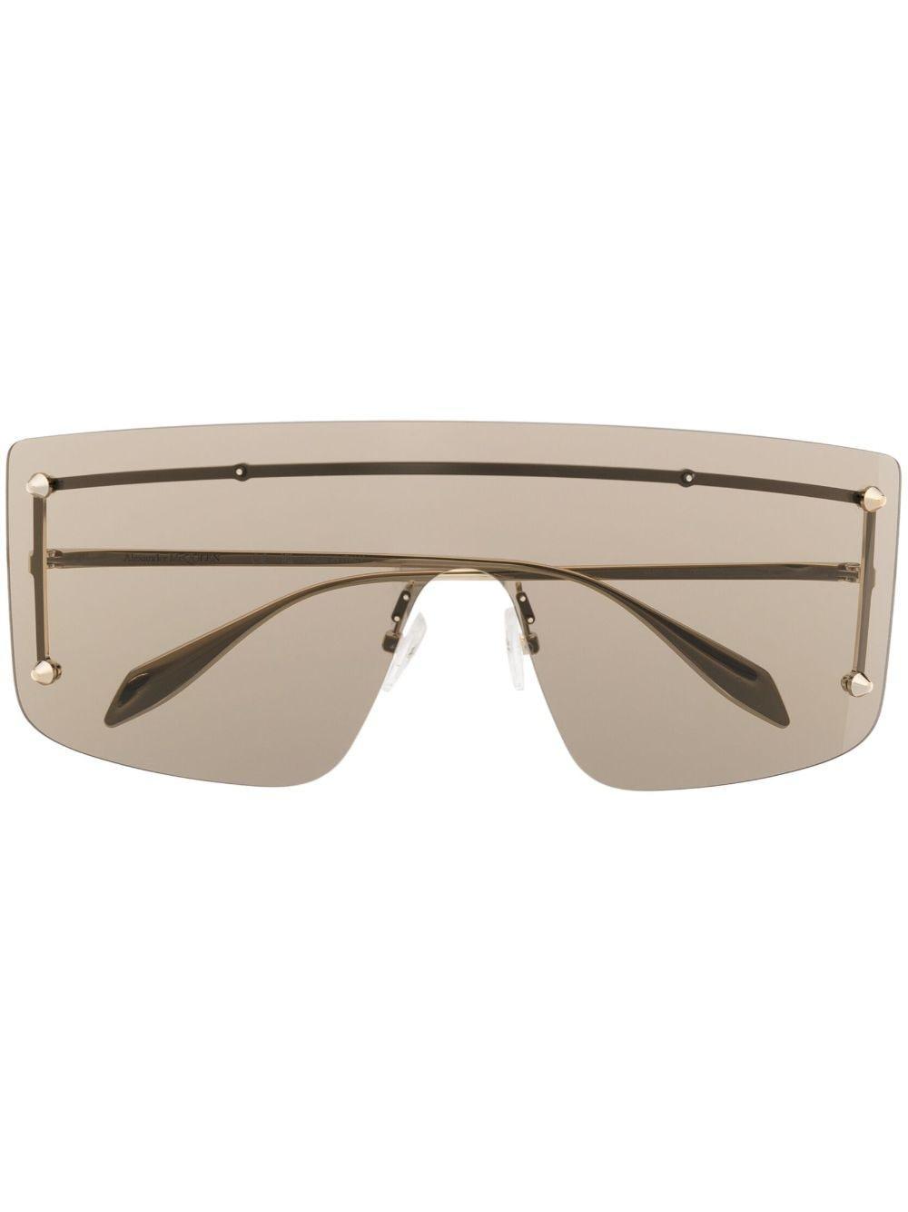 Mask-style Frame Sunglasses In Grey Product Image