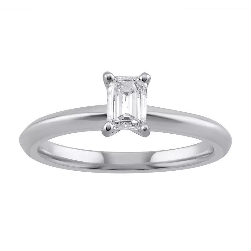 Arctic Clear 1/2 Carat T.W. Lab-Grown Diamond Solitaire Engagement Ring, Womens 14k White Gold Product Image