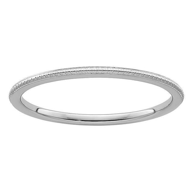 Stacks & Stones 10k Gold 1.2 mm Bead Textured Stackable Band, Womens, 10k White Gold Product Image