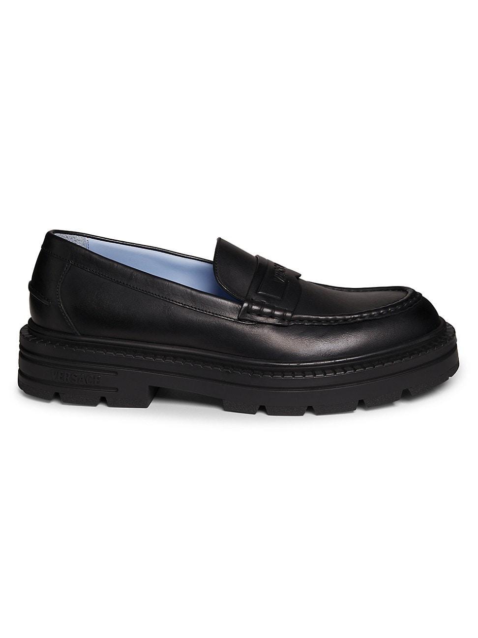 Mens Adriano Logo-Embossed Leather Loafers Product Image