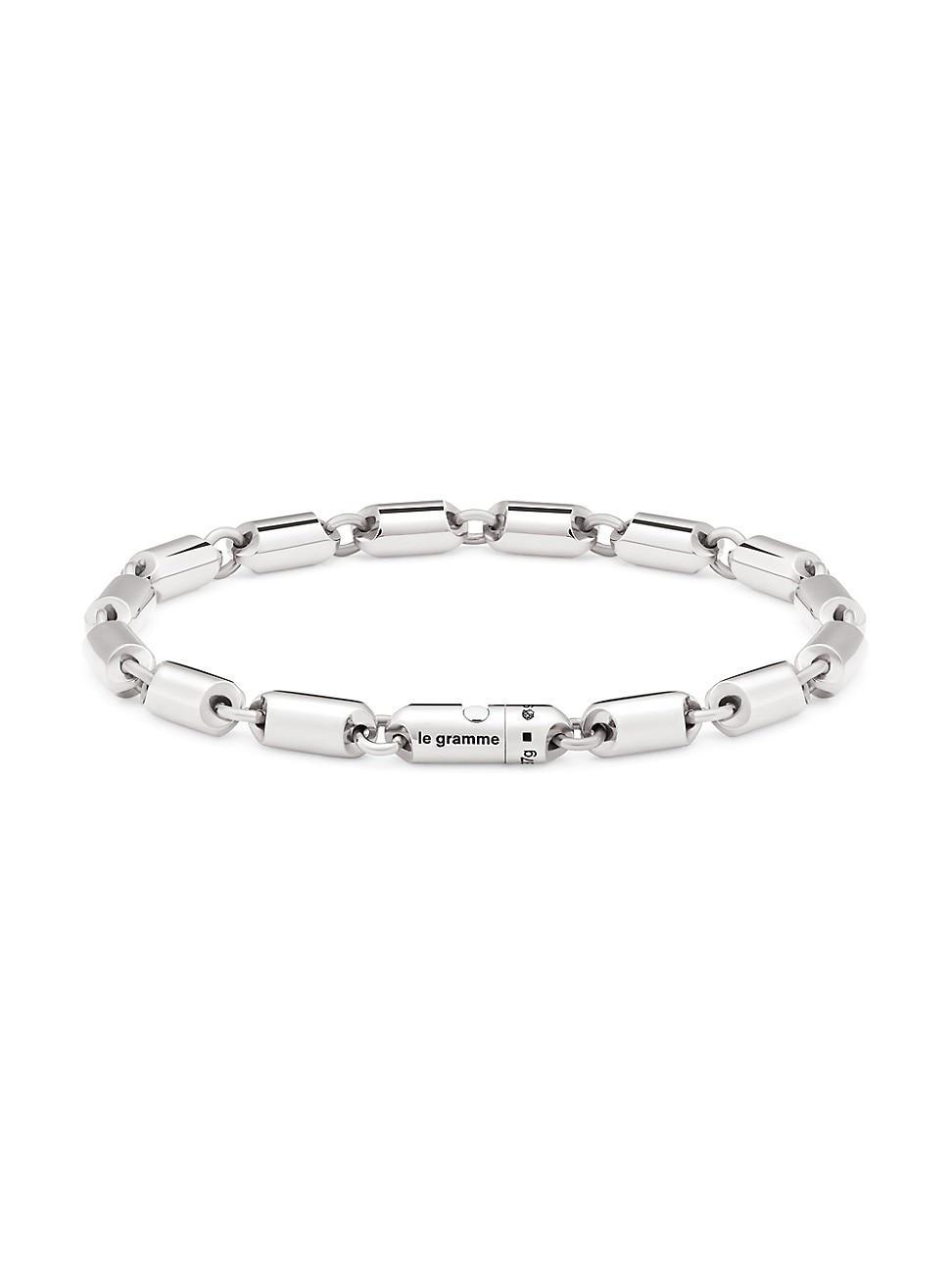 Mens 25G Polished Sterling Silver Segment Bracelet Product Image