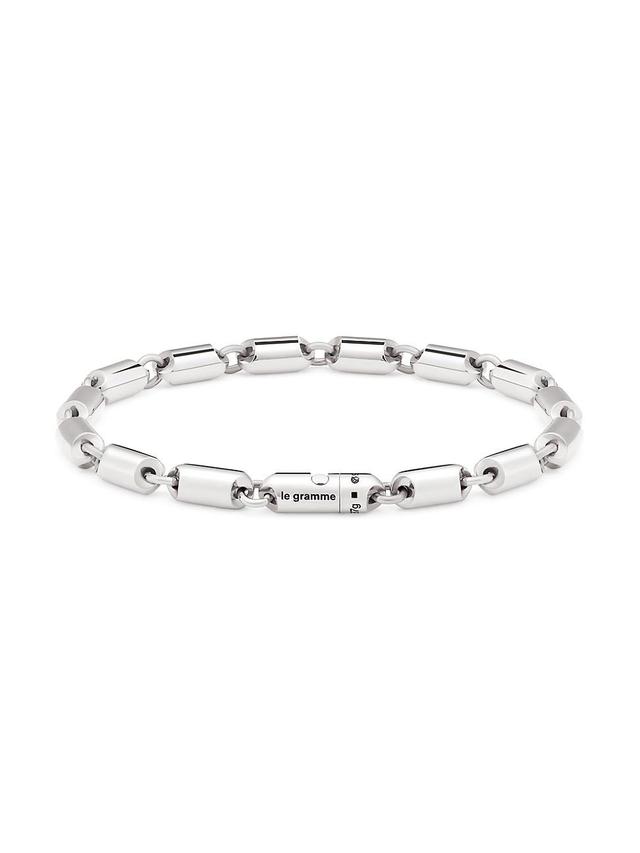 Mens 25G Polished Sterling Silver Segment Bracelet Product Image