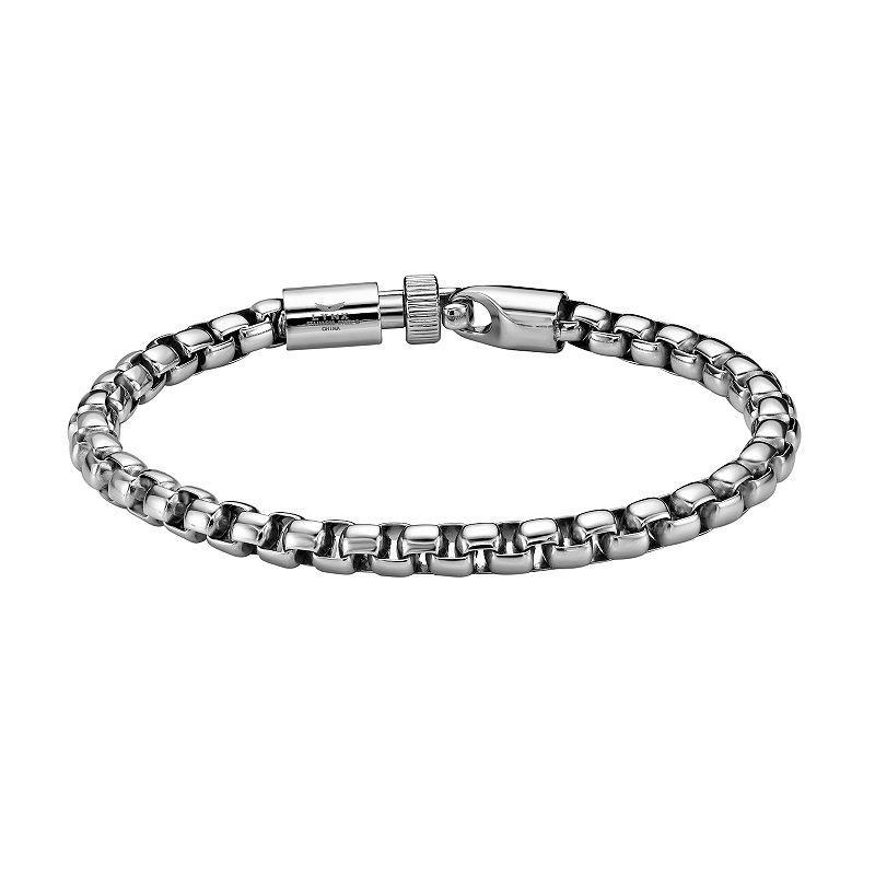 LYNX Mens Stainless Steel Round Box Chain Bracelet Product Image