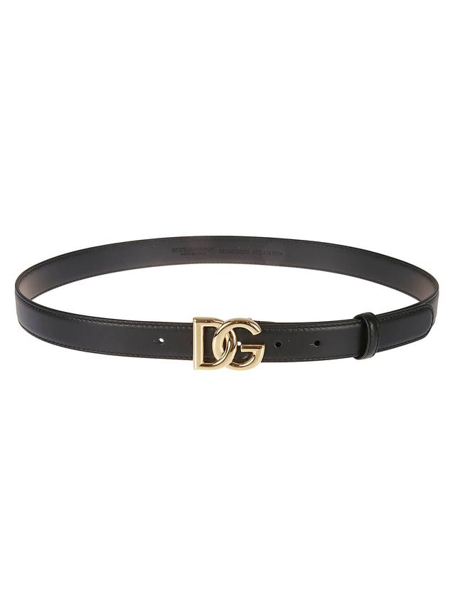 DOLCE & GABBANA Logo Buckle Belt In Black Product Image