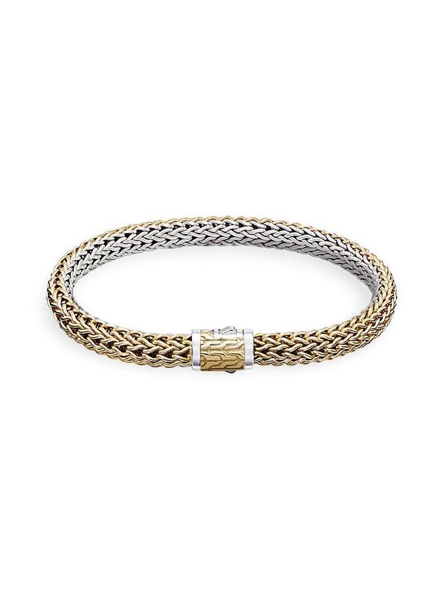 Womens Classic Chain 18K Gold & Sterling Silver Reversible Bracelet Product Image