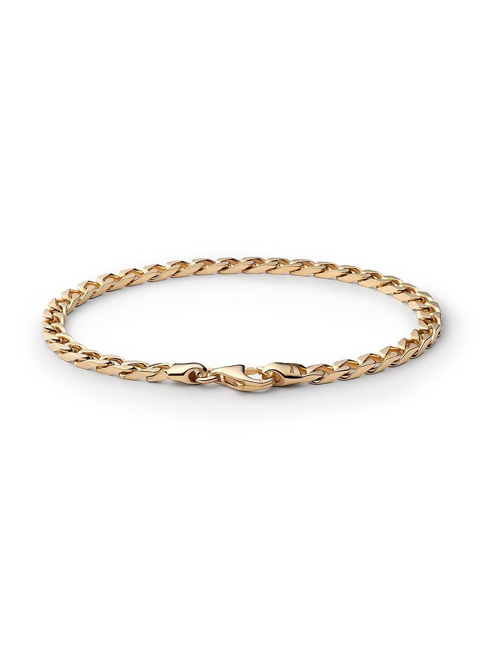 Mens Gold Vermeil Cuban Chain Bracelet 4mm Product Image