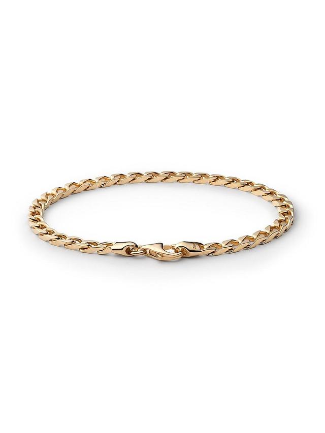 Mens Gold Vermeil Cuban Chain Bracelet 4mm Product Image