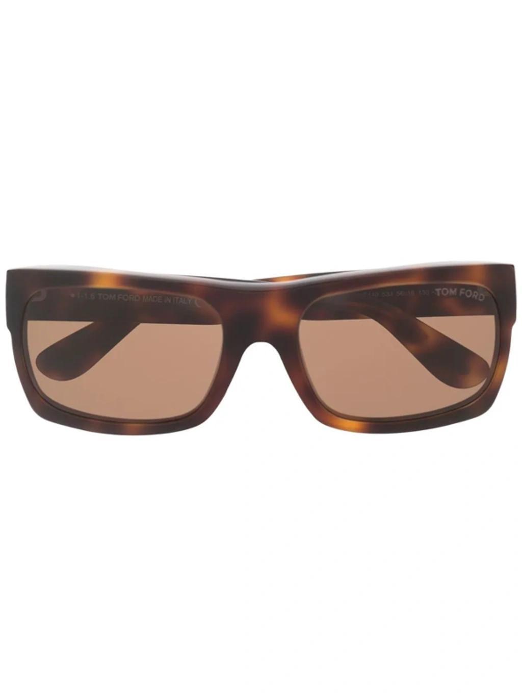 Tortoiseshell Square-frame Sunglasses In Braun Product Image