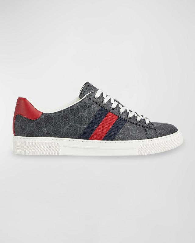 Men's Gucci Ace Low-Top Sneakers with Web Product Image