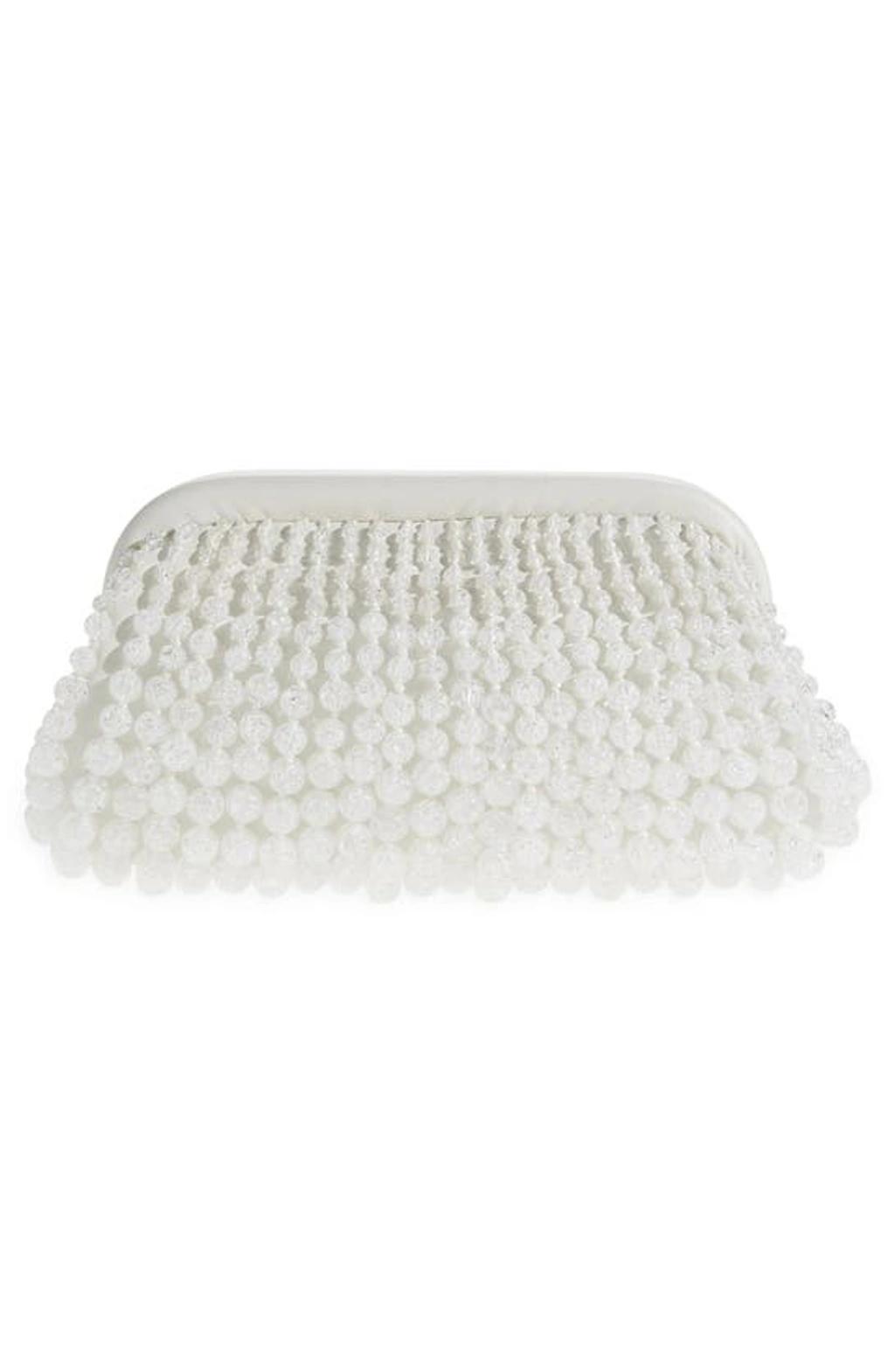 CULT GAIA Nia Embellished Leather Clutch In Clear Product Image