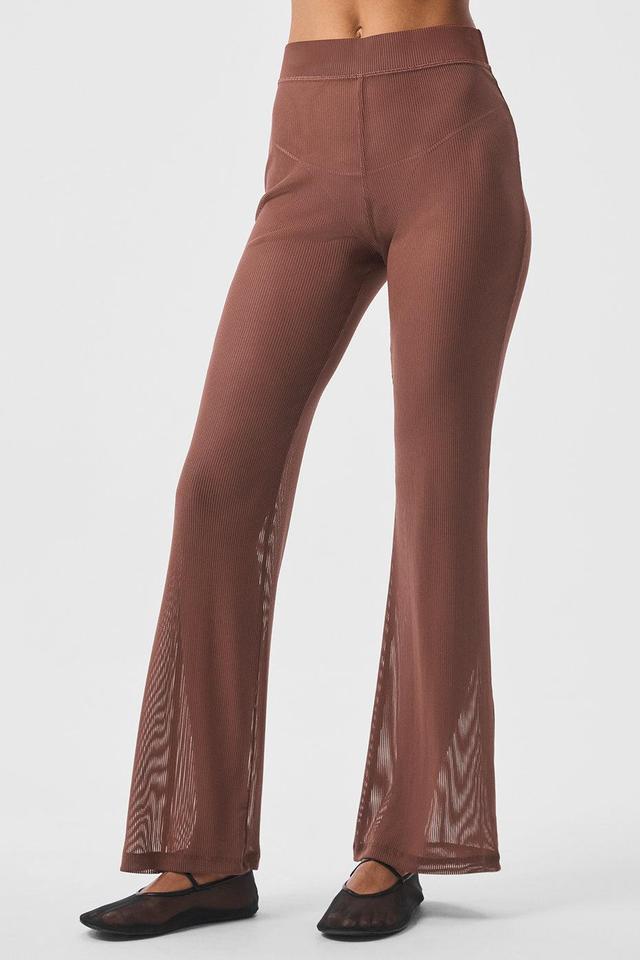 Striped Mesh Tropical Nights Flare Pant - Chestnut Female Product Image